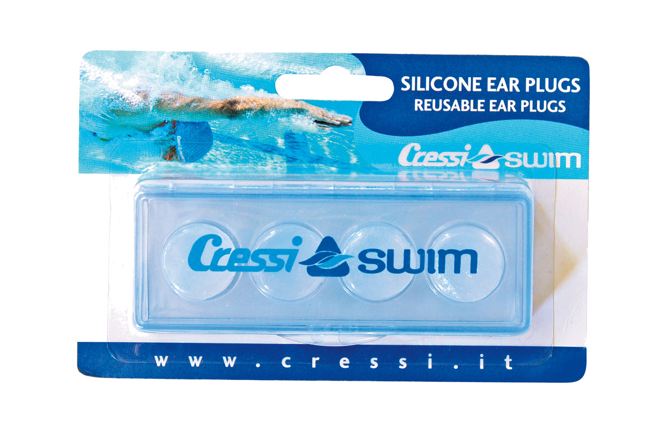 kit de 4 tapones auriculares de silicona antialérgica para evitar la entrada de agua - cressi
